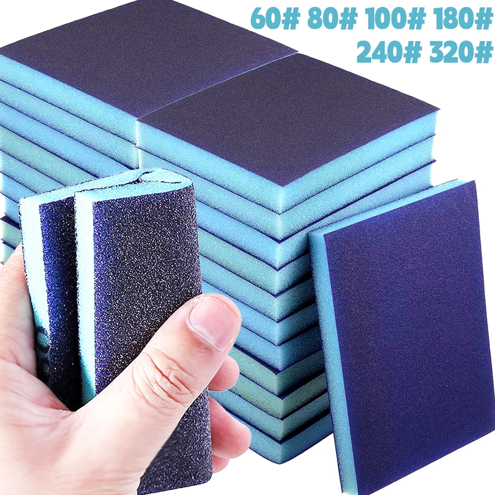 

Набор шлифовальных губок для полировки металла, дерева, янтаря, грубый, средней и тонкой зернистости, шлифовальный блок, наждачная бумага, многоразовые моющиеся губки