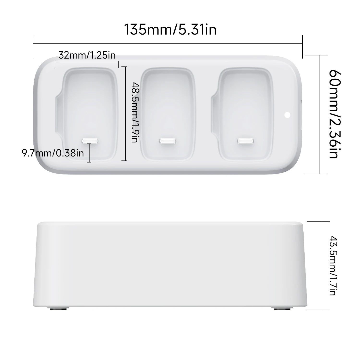 Ladestation 3in1 für tragbares Mini-Powerbank-Ladegerät (nicht im Lieferumfang enthalten)