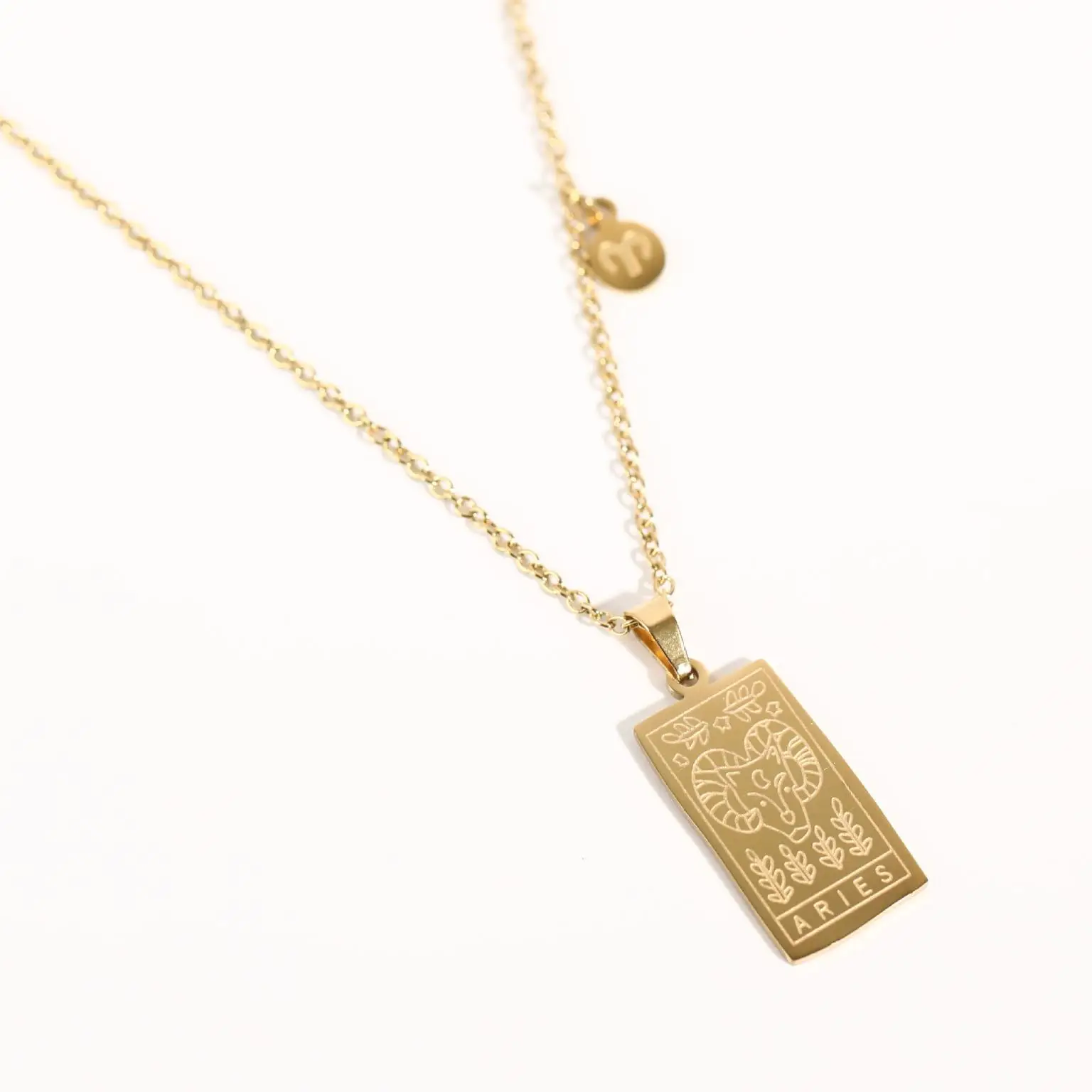 Vintage 12 Constellations Tarot Stainless Steel Necklace
