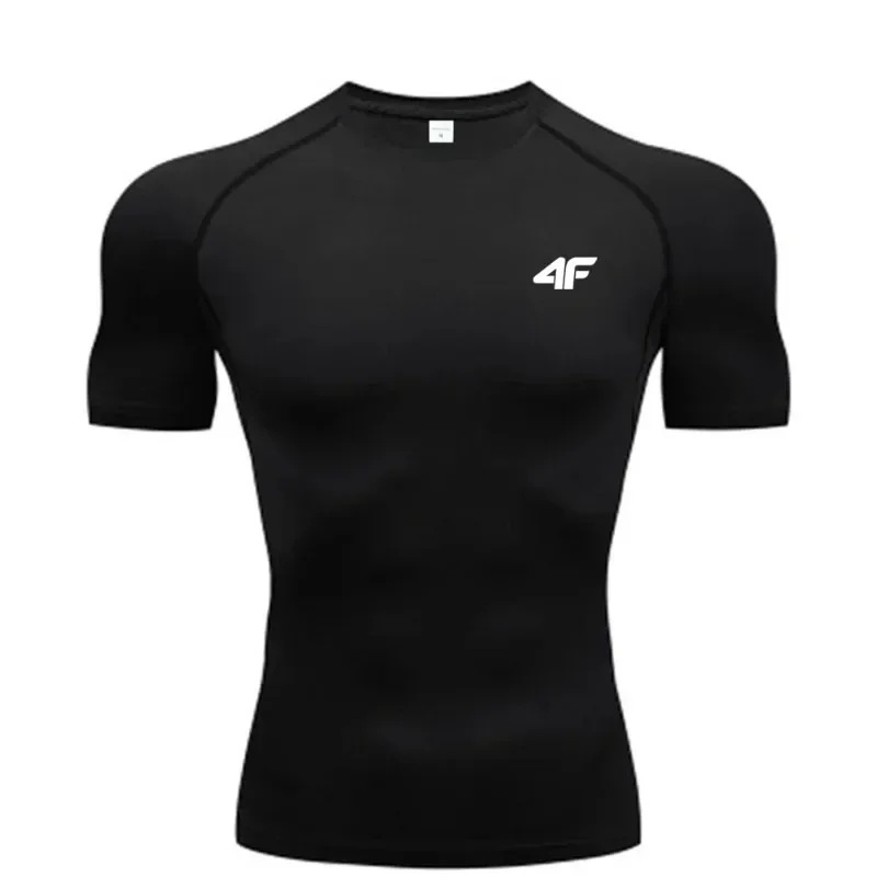 

Men's casual compression short sleeved breathable quick drying sports T-shirt training running fitness gym T-shirt