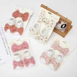 Chaussettes longues à volants en coton pour bébés filles, vêtements de printemps pour enfants avec dentelle, chaussettes unisexes pour tout-petits, mignon, nouveau-né, ensemble de 3 pièces