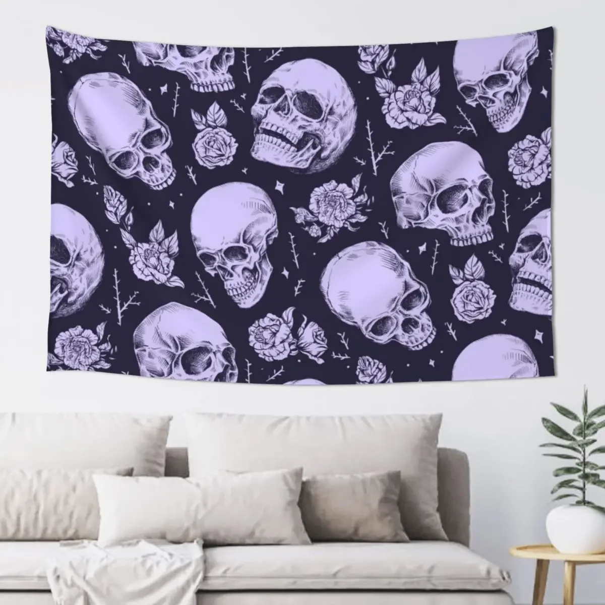 

Seamless Skull And Flowers Pattern Tapestry Wall Decoration Items Bedroom Deco Korean Room Decor Tapestry