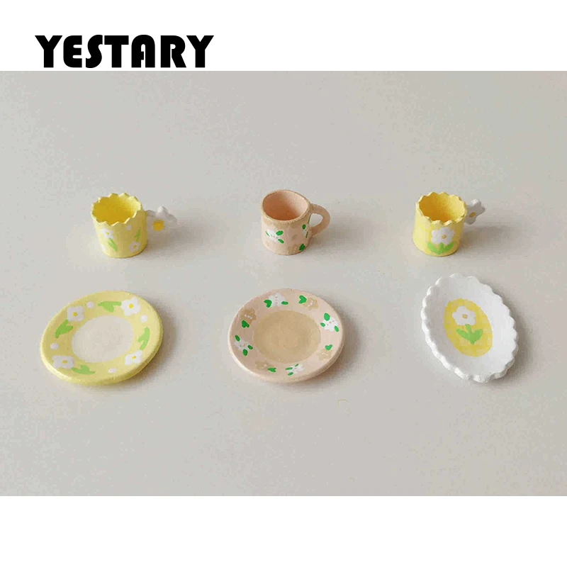 

YESTARY Bjd 1/6 Dolls Tea 2pcs/Set For Blythe Ob11 Ob24 Dolls Miniature Dollhouse Kitchen Accessories Mini Tea Set For 1/12 Doll