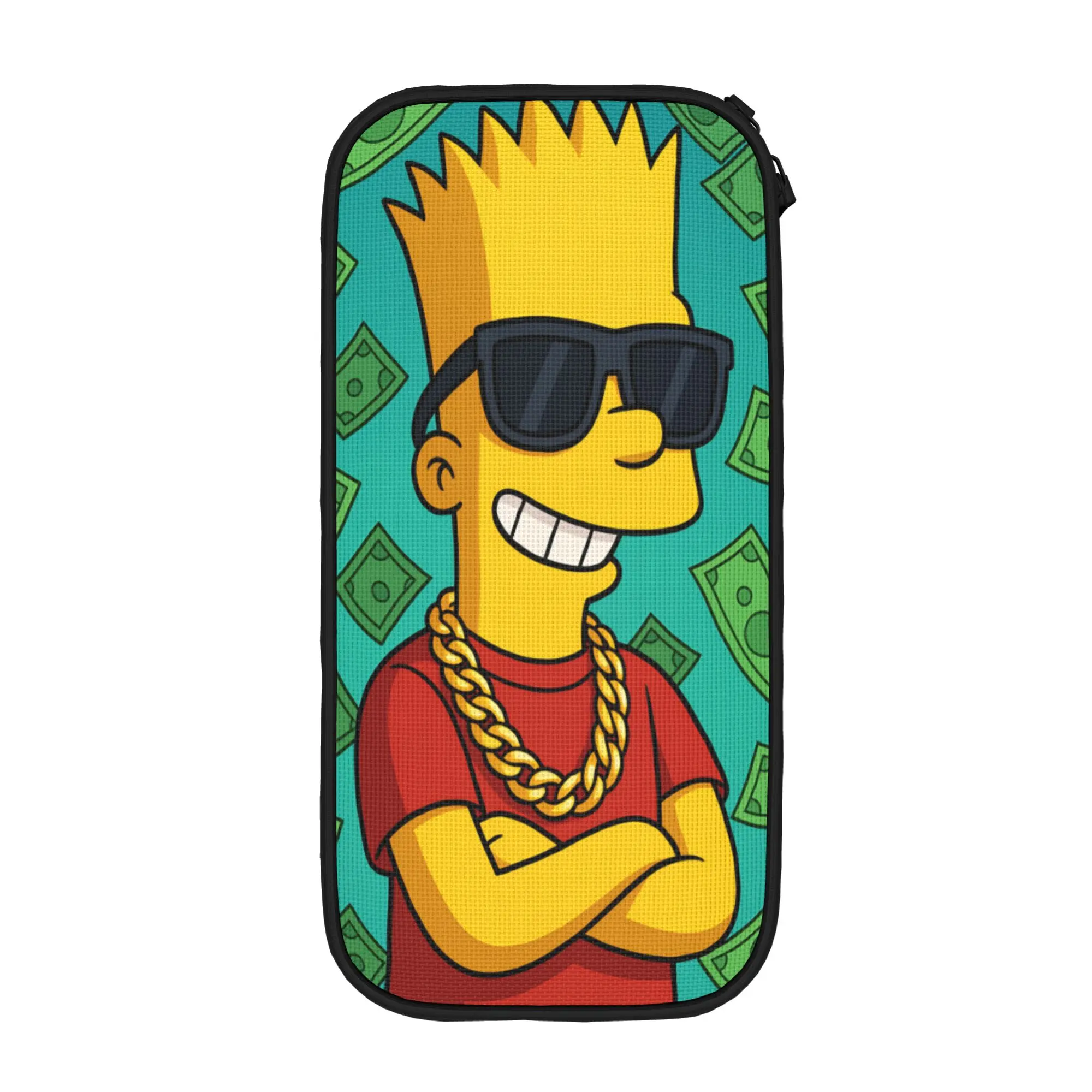 Ästhetisches Federmäppchen von Bart S-Simpsons, Hip-Hop-Federmäppchen mit Goldkette und Sonnenbrille, Federmäppchen für den Schulanfang, Federmäppchen für Jungen, Schulbedarf – Detail 3