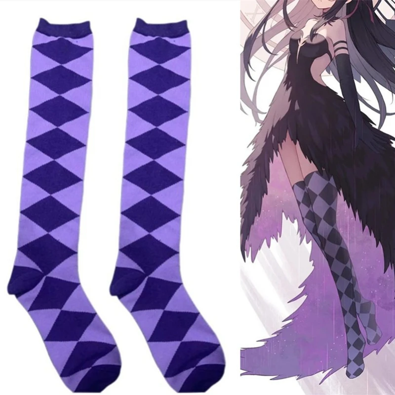 Anime Comic women  magica Akemi Homura cosplay black JK stockings coser long socks black pantyhose costumes