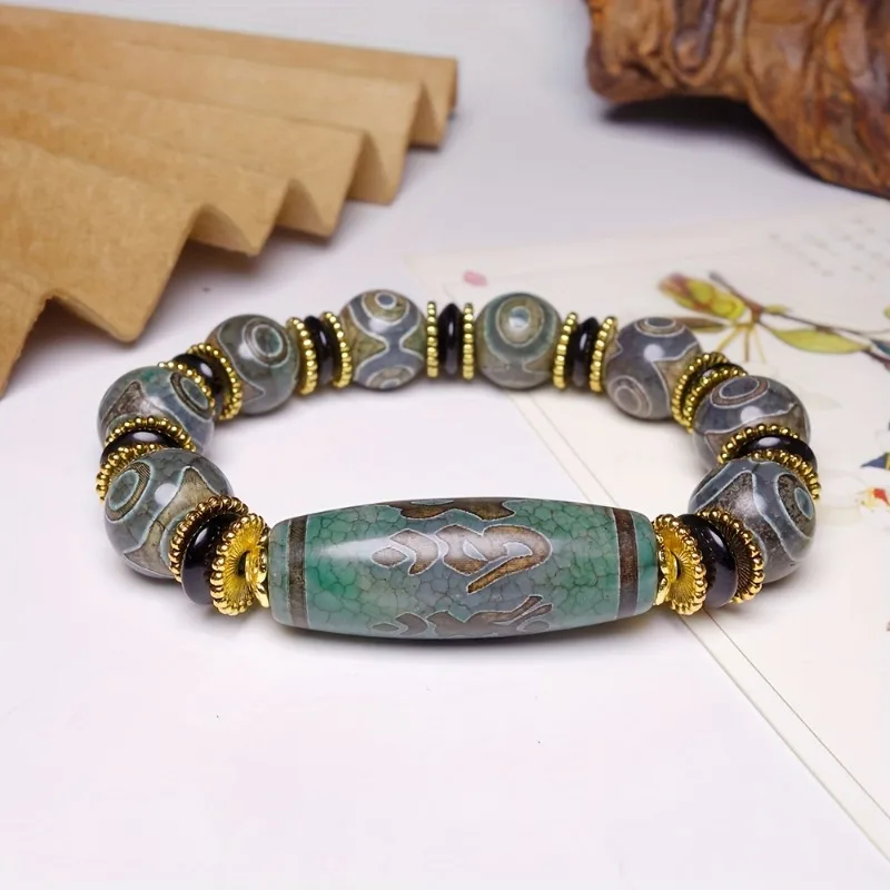 

Natural Agate Bracelet, Large Bead Simple Jewelry Bracelet.