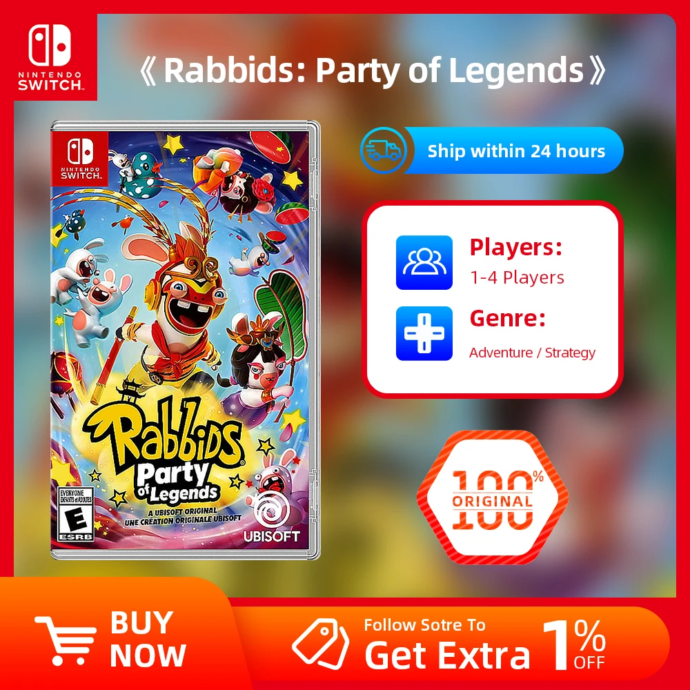 Rabbids Party of Legends - Nintendo Switch Game Deals - Solid Game Cassette Support For Multiple Languages