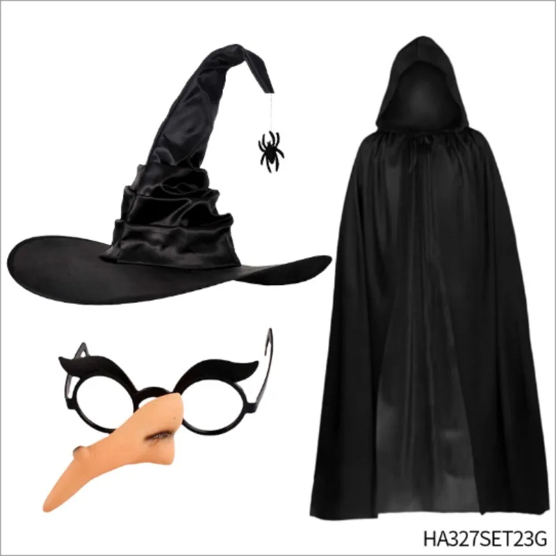 ชุดแม่มดฮาโลวีน PESENAR พร้อมหมวกแม่มดและเครื่องประดับหลากหลายให้คุณเลือกสำหรับงานปาร์ตี้คอสเพลย์