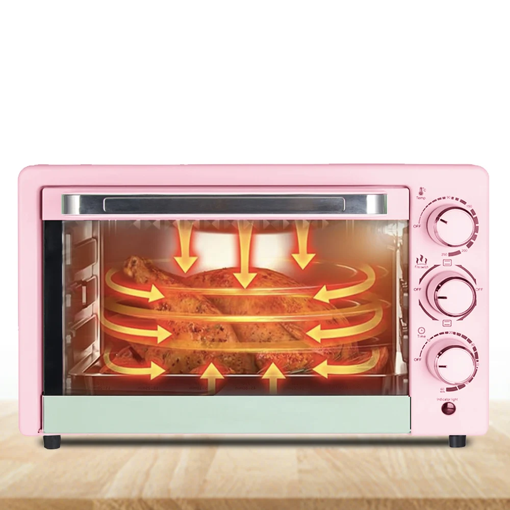 

junwei zhongshan pink conventional pastry Oven Electric forno indoor home breakfast kitchen table oven