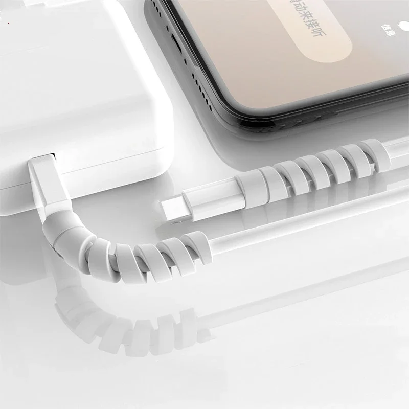 1-20PCS Charging Cable Protector Cover USB Cable Earphone Wire Spiral Cord Protector for IPhone 13 Samsung S21 Xiaomi Poco Cable