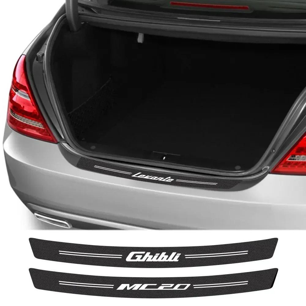

Защитная пластина заднего бампера автомобиля, наклейки на багажник, виниловая пленка, наклейка для Maserati Ghibli Levante MC20 Quattroporte, автодекор, аксессуары