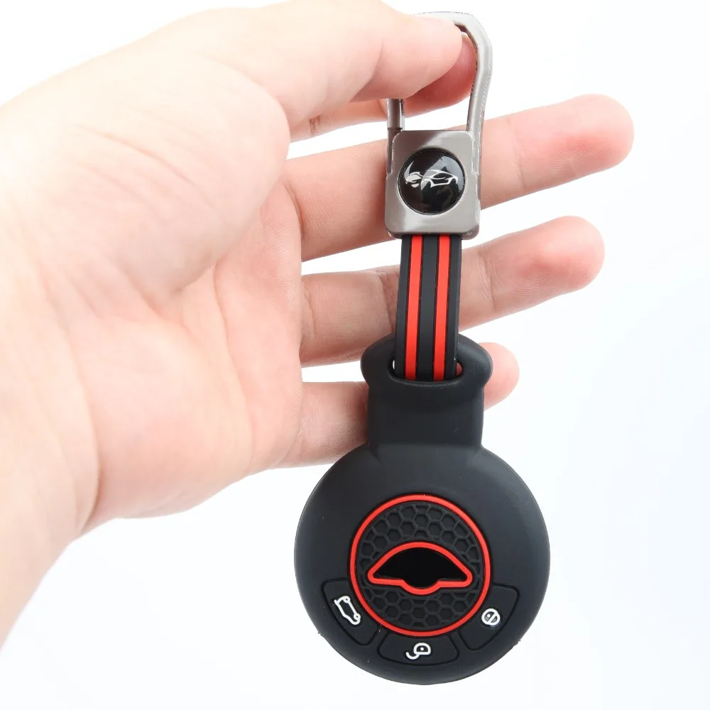 Silicone Remote Key Case For BMW Mini Cooper Clubman Countryman Paceman Roadster R56 R57 CAS3 with clasp holder Secure Grip