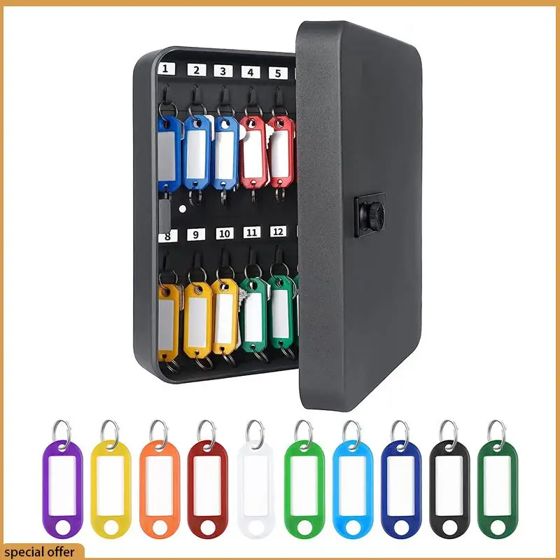 A68Z 28-Key Cabinet With Kock Wall Mounted Key Organizer With 40 Key Tag Labels Identifiers