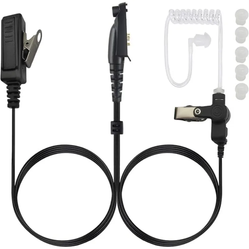 2PCS Two Way Radio Earpiece Headset Air Acoustic Tube Ear Piece 6 Pin Headphone for Motorola GP328plus GP344 GP388 GP328-Plus