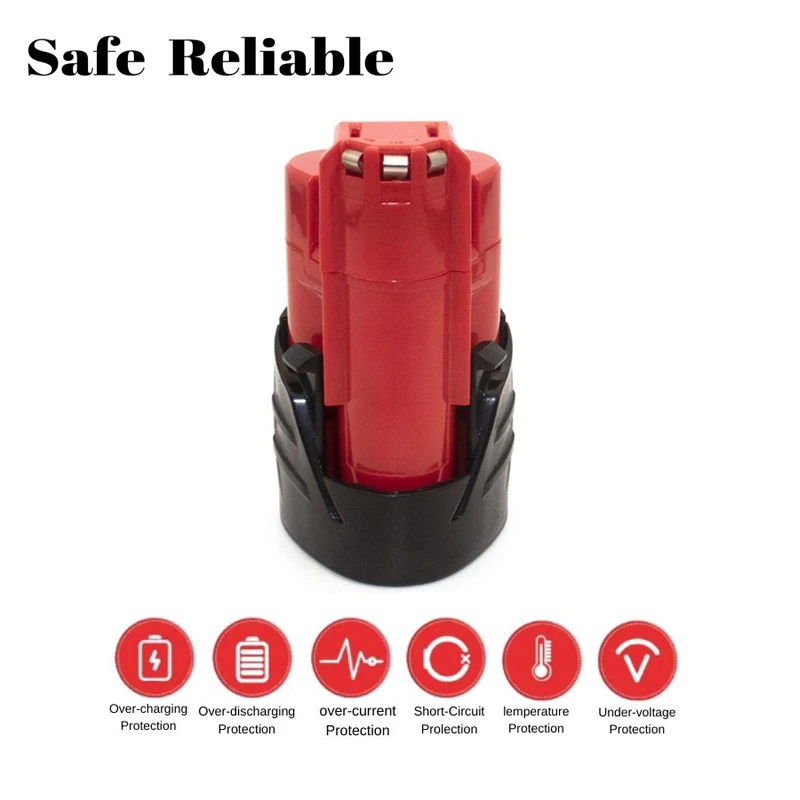 Pro 12V baterii Milwaukee 5,2Ah kompatibilní s Milwaukee M12 XC 48-11-2410 48-11-2420 48-11-2411 12V akumulátorové nářadí - náhled 4