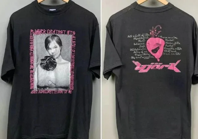 Bjork Graphic Tour Black 2 Side Vtg T-shirt Unisex