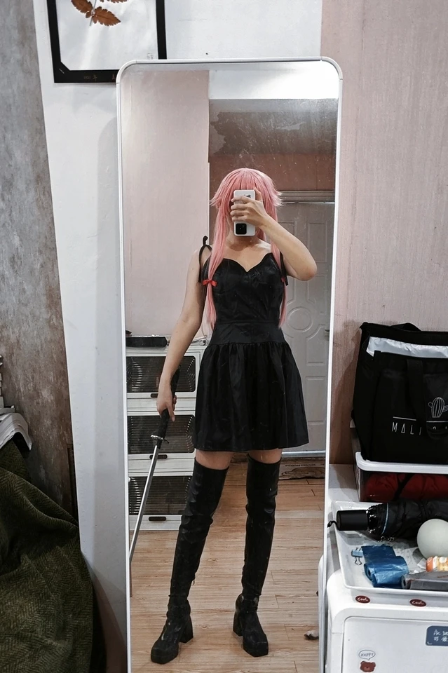 Lady Halloween Cosplay Costume Inspired by The Future Diary Gasai Yuno wig Black sexy Dress halloween for vestidos para mujer