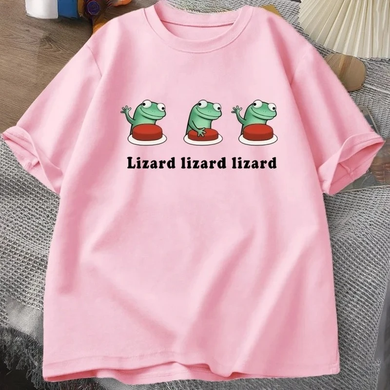 سحلية الرموز التعبيرية تي شيرت المرأة متعة قصيرة الأكمام تي شيرت الصيف عادية الجولة الرقبة تي شيرت الشارع الاتجاه النساء الملابس موضة Y2K #1