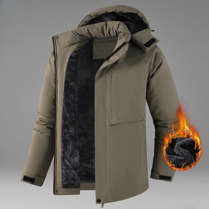 عالية الجودة الشتاء الرجال سترة قطن يندبروف مع الصوف السميك للدفء انفصال قبعة سترة سترة دافئة ، ملابس للرجال