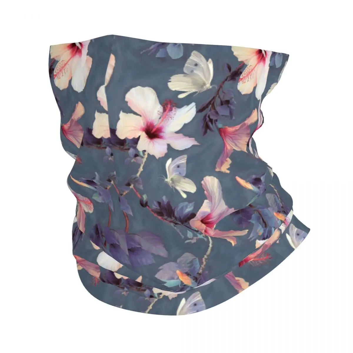 

Butterflies And Hibiscus Flowers A Painted Pattern Bandana Neck Gaiter Printed Magic Scarf Balaclava Running For Men Women Adult