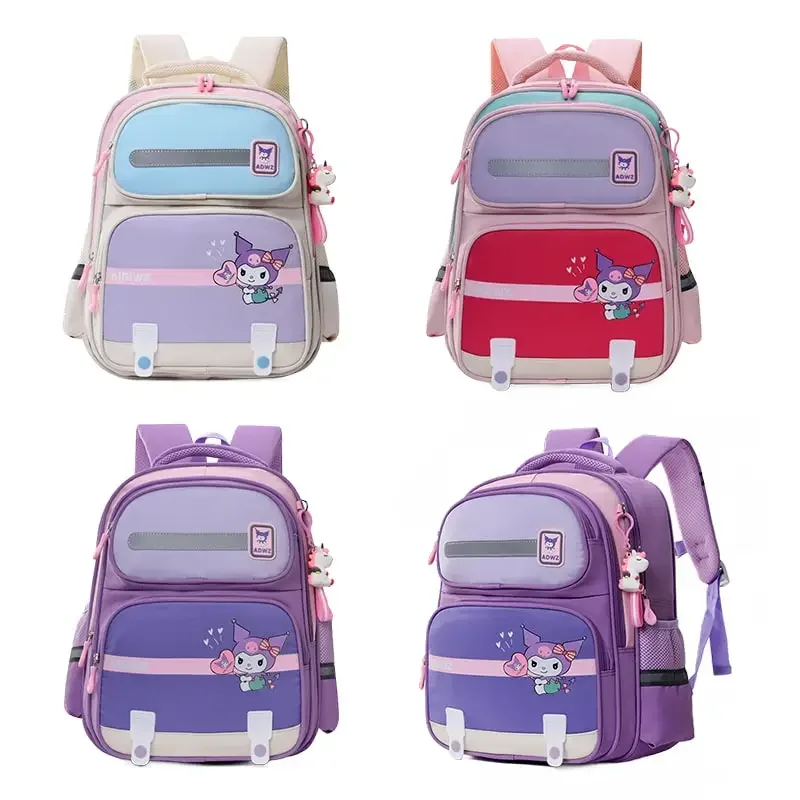 

Sanrioed Anime Kuromi Large Capacity Backpack Cute Children Schoolbag Cartoon Student Stationery Shoulder Bag Gift for Friend