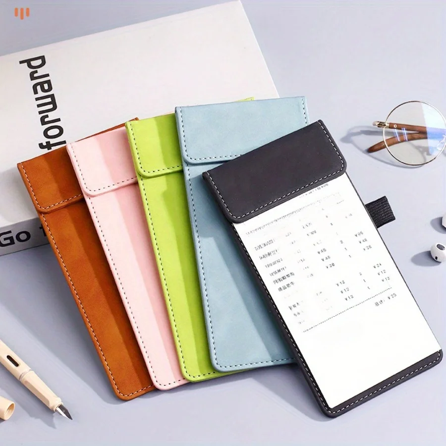 1PC Colorful A6 Bill Clip --PU Writing Pad Signature Plate Hotel Restaurant Commercial Menu Clip Conference Folder