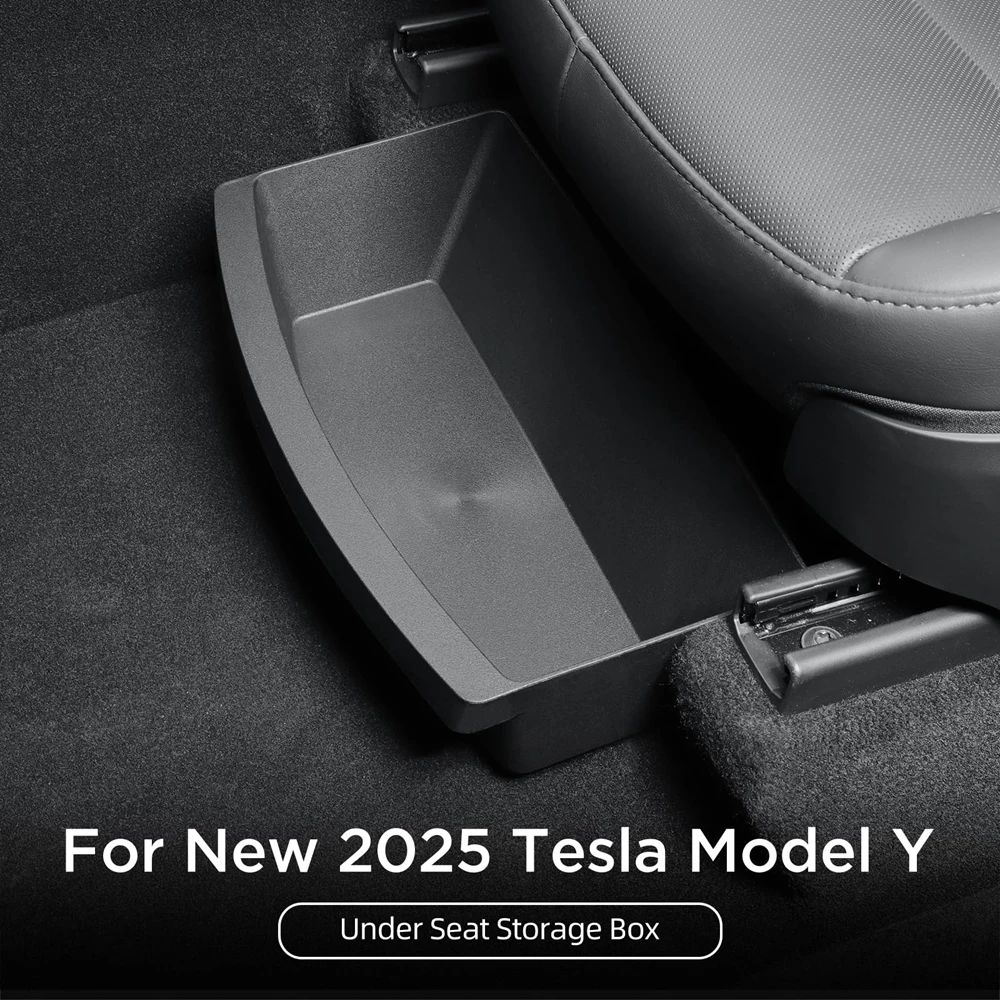 Schowek pod siedzeniem do Tesla Model Y Juniper 2025 Organizer konsoli środkowej Pojemniki Torba na przednie i tylne siedzenie Kosz na śmieci Akcesoria — zdjęcie 6