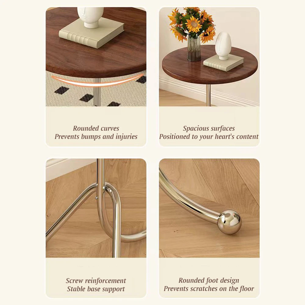 15.75 X16.14 Inches Small Round Side Table Coffee Table Nightstand for Living Room Bedroom Office Small Space view 2