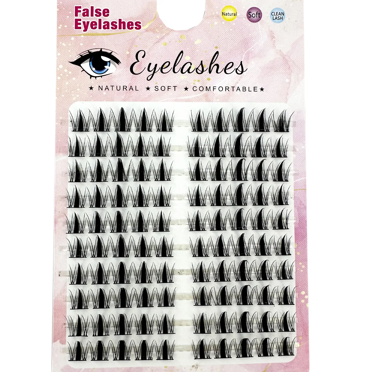 10Rows Individual Eyelashes DIY Eyelash Clusters Natural Fake Eyelashes Lash Clusters Manga Lashes Newbie Daily Eyelashes Makeup