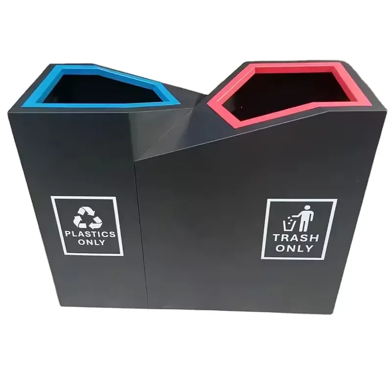 OEM/ODM Outdoor Metal Slatted Trash Receptacle Waste Receptacle Commercial Trash Cans Garbage Bin for Square Hotel Street