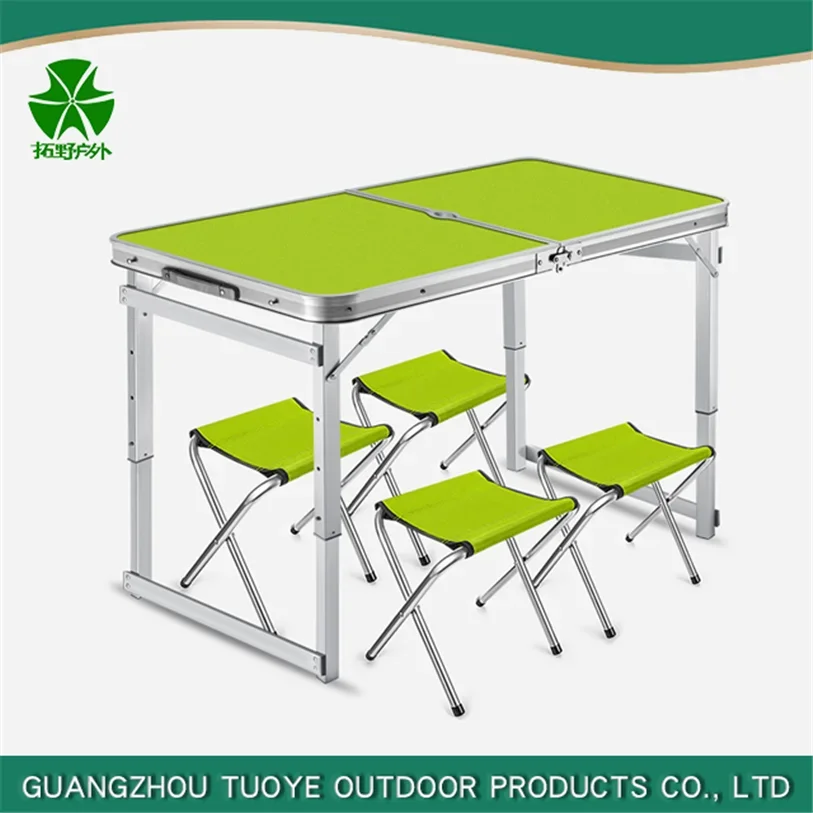 Tuoye Outdoor Portable Foldable Storage Folding Collapsible Camping Camp Picnic Table And Chairs Set For Camping