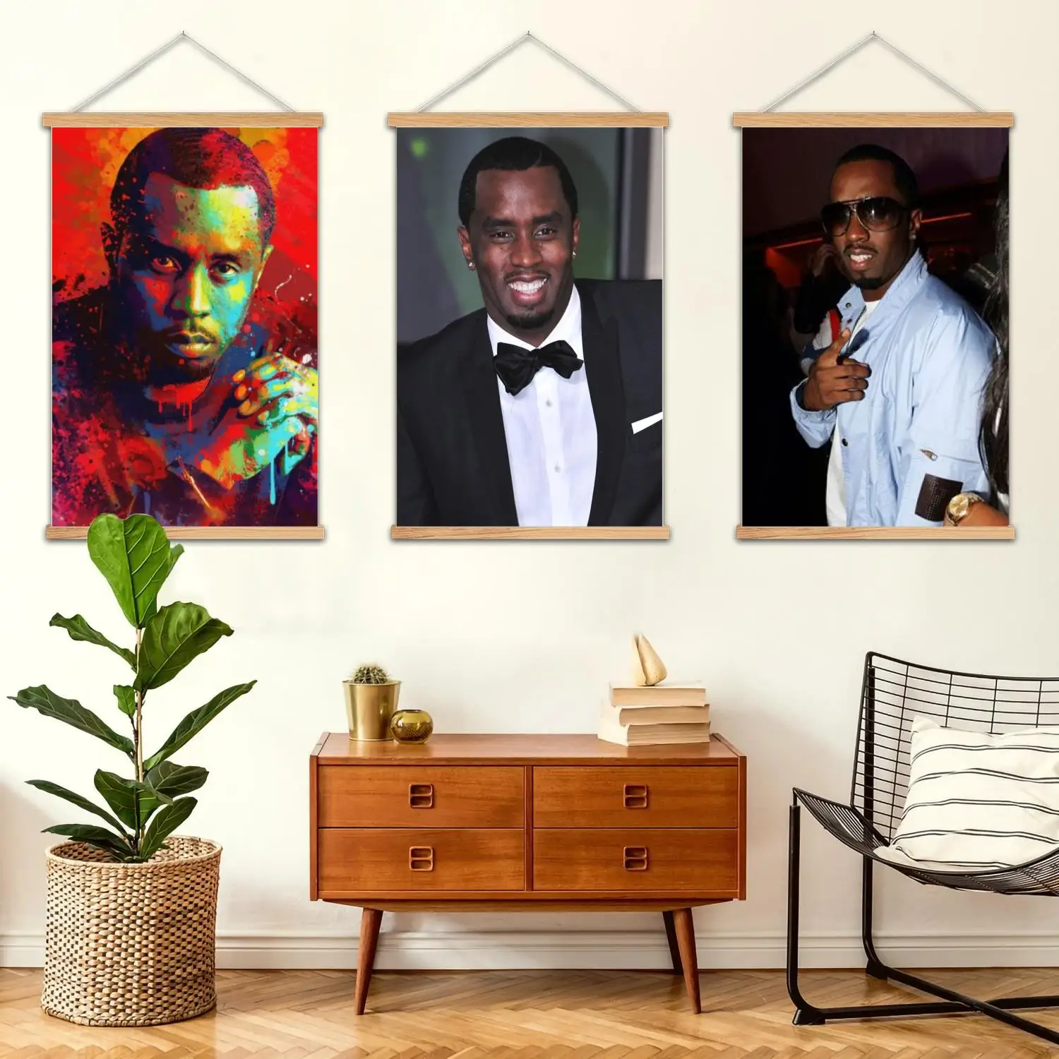 Sean Combs Framed Wall Painting Canvas Art Poster and Wall Art,  Modern Family Bedroom Decor,Decorative painting