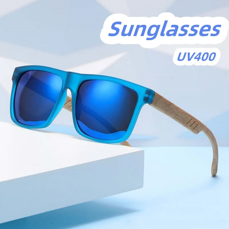 

Elegance Bamboo and Wood Sunglasses Fashionable Retro Large Frame Outdoor Sun Protection Eye Protection UV400 Shades Glasses