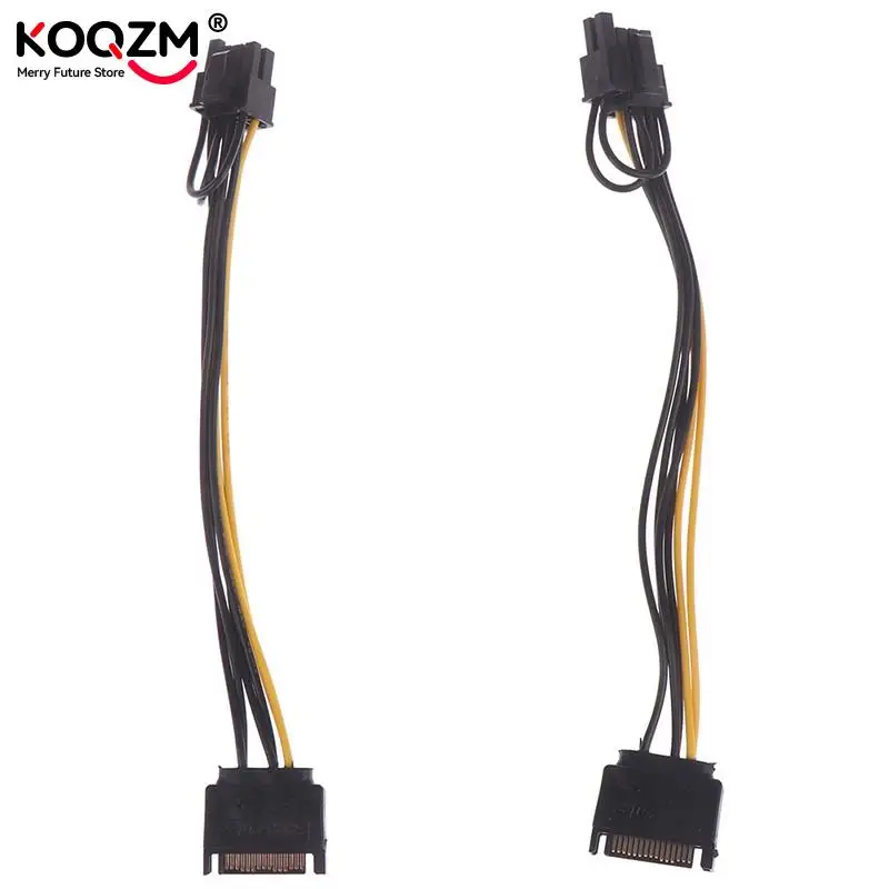 1pc 15pin SATA Male to 8pin(6+2) PCI-E Power Supply Cable 20cm SATA Cable 15-pin to 8 pin cable Wire for Graphic Card