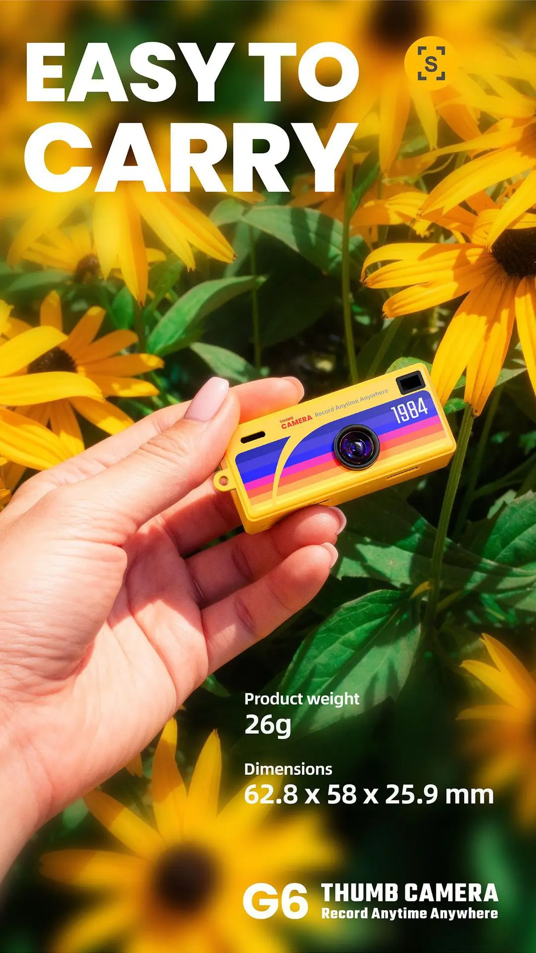 G6 Thumb Keychain Camera 0.96 Inch Retro Mini Action Cameras 1080P Very Small Camcorder Audio Video Recorder Support Memory Card
