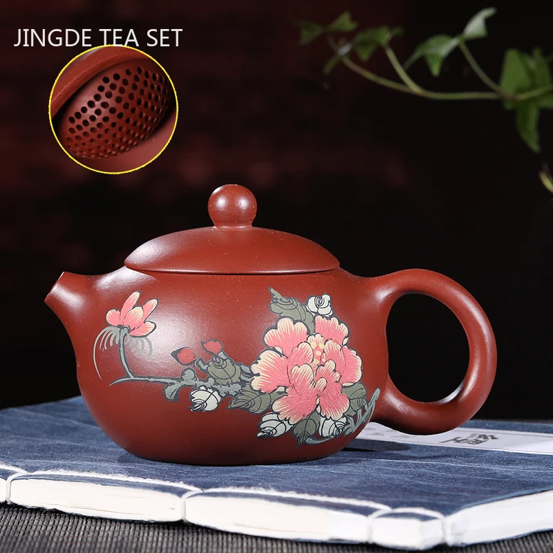 

Authentic Yixing Purple Clay Tea Maker Handmade Dahongpao Xishi Tea Pot Ball Hole Filter Beauty Teapot Customized Tea Set Gifts