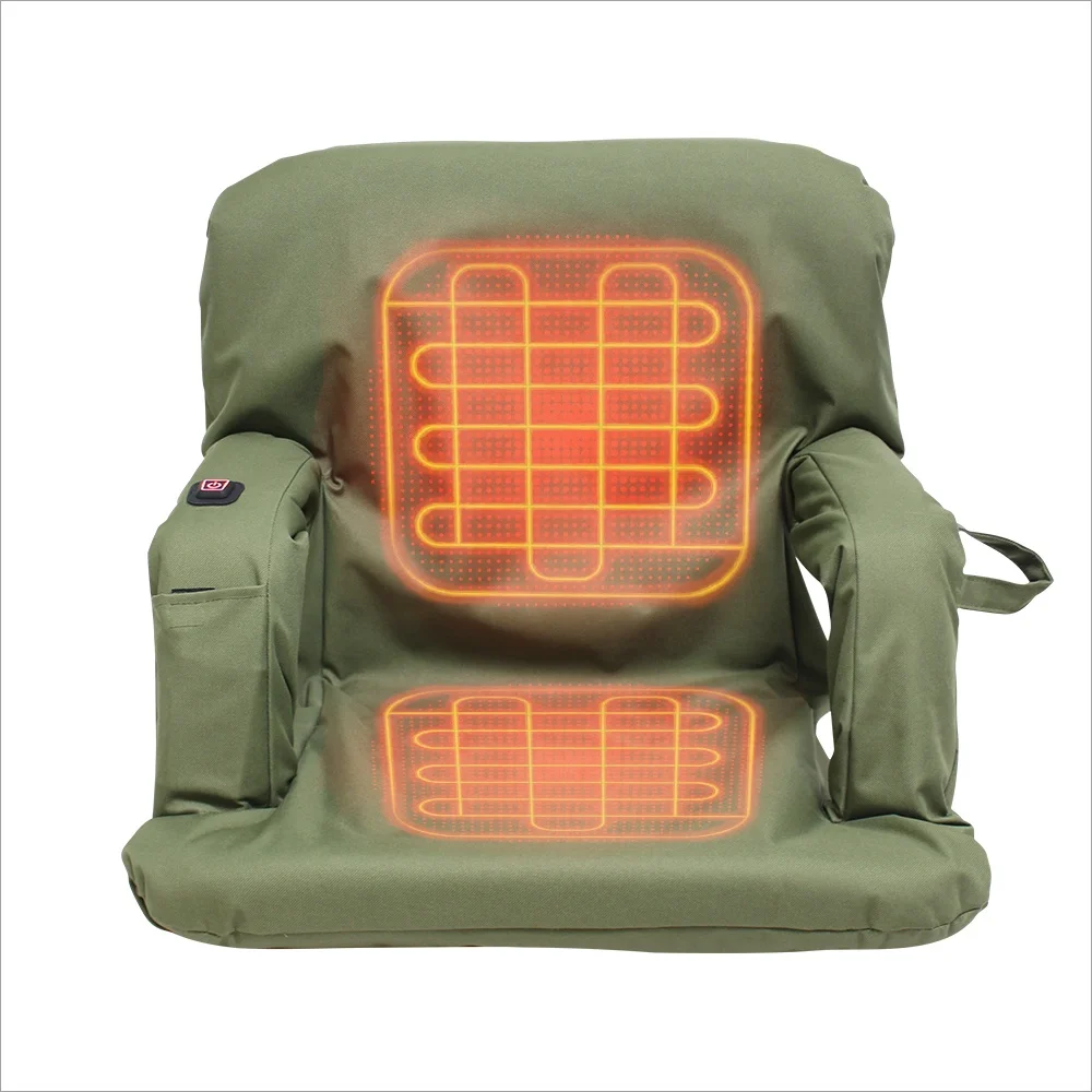 Foldable Heated Chair with 6 reclining positions for Outdoor sport Stadium Seat