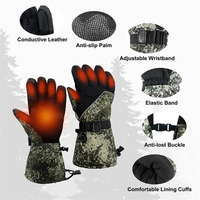 Heat Gloves, Battery Powered Electric Heating Warm Gloves, Touchscreen Waterproof Adjustable Temperature Heating Gloves