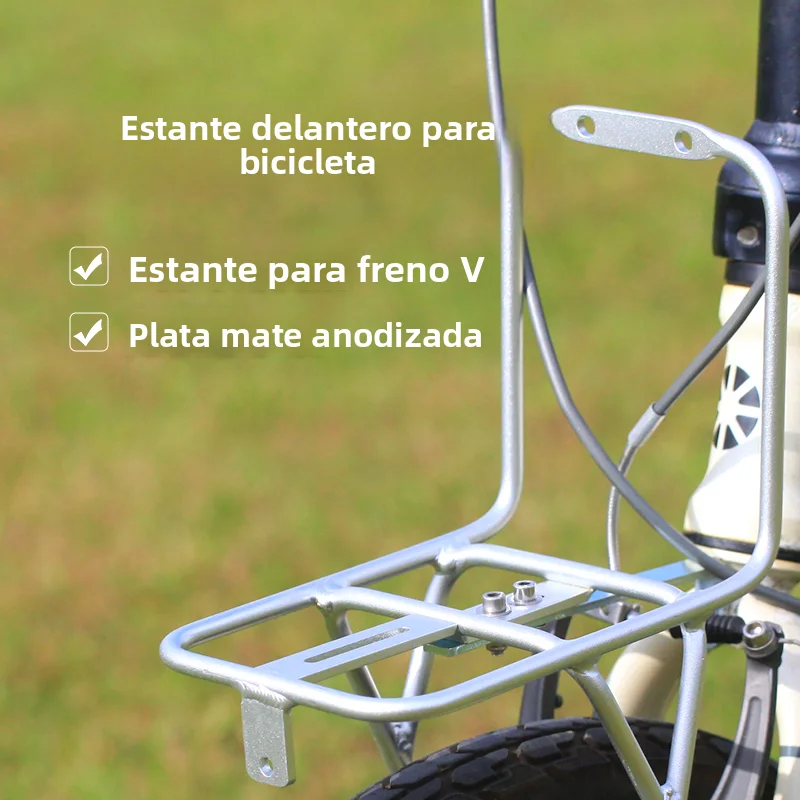 Canasta Delantera para Bicicleta Dahon de 20 Pulgadas, Canasta de Aluminio Plateado Esmerilado, Accesorios para Bicicleta con...