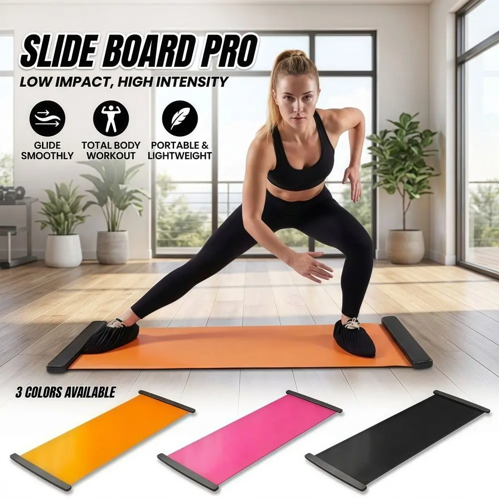 Multifunctional Fitness Glide Plate Smooth Aerobic Exercise Yoga Sliding Mat Thin Legs 140cm 180cm 200cm Core Training Board