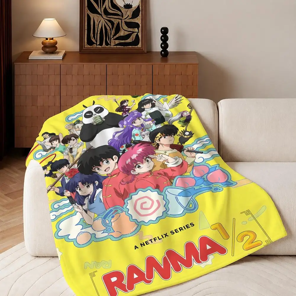 Ranma  Throw Plush Flannel Throw Blanket, Sofa Bed Travel Picnic Home Textile Decor