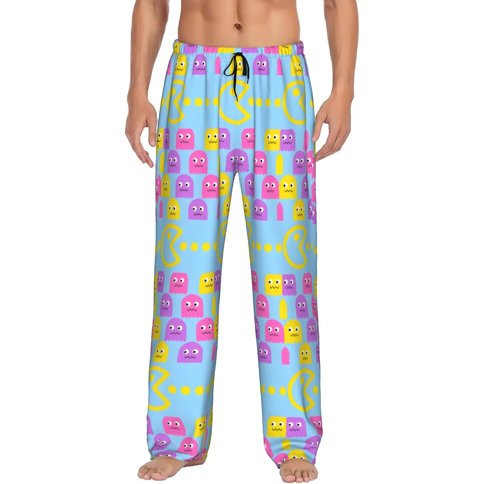 Custom P-Paced Pajama Pants for Men Video Game Sleepwear Lounge Sleep Bottoms Stretch with Pockets