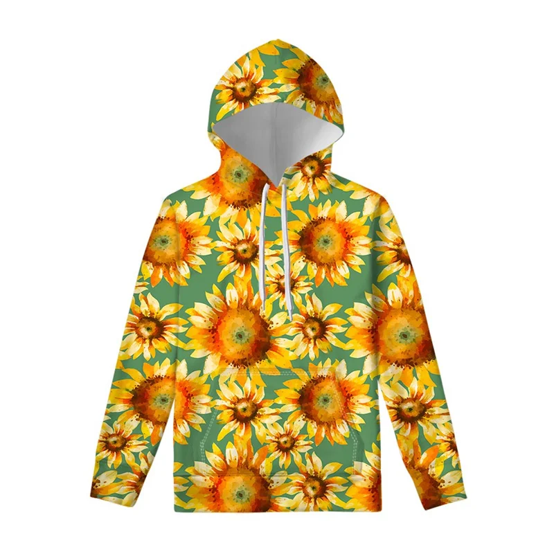 

Sunflower Floral Hoodie For Men Women Plants Flower 3D Printed Sweatshirt Fashion Harajuku Hoodies Tops Pullovers Long Sleeves