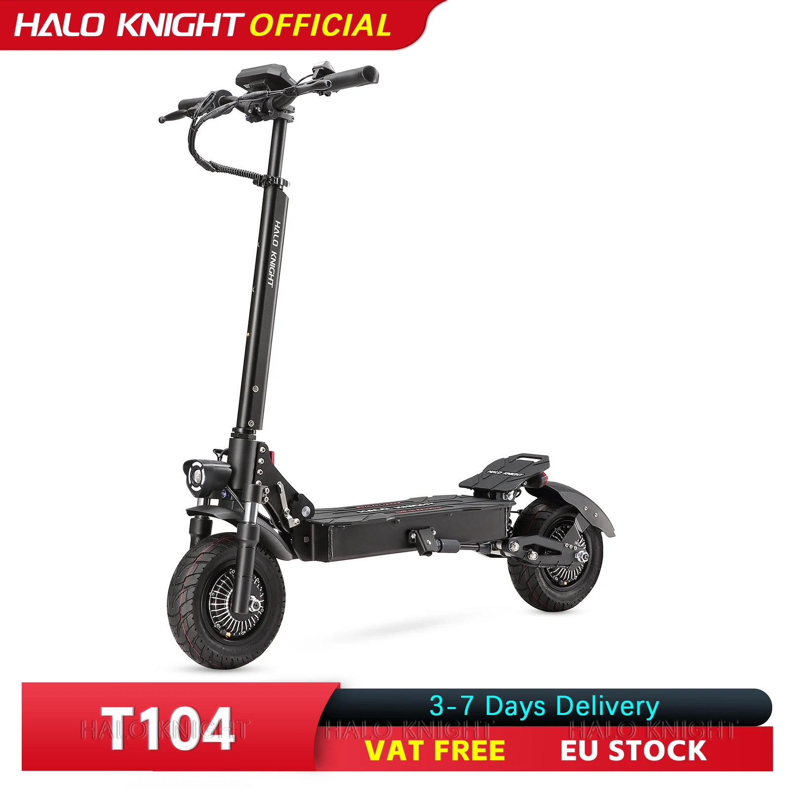 Image of HALO KNIGHT T104 E-Scooter Dual-Motor Elektroroller 52V 2400W 21Ah Höchstgeschwindigkeit 65KM/H Leistungsstarker Roller Faltbarer E-Scooter