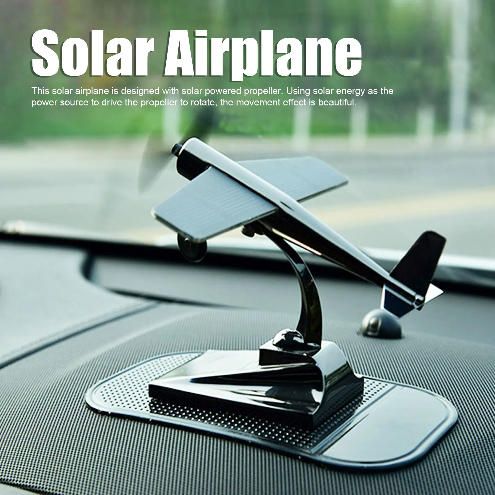 Solar Airplane Rotating Propellers Zinc Alloy Easy Assembly Solar Powered Aircraft For Creative Air Force Collectio Gifts