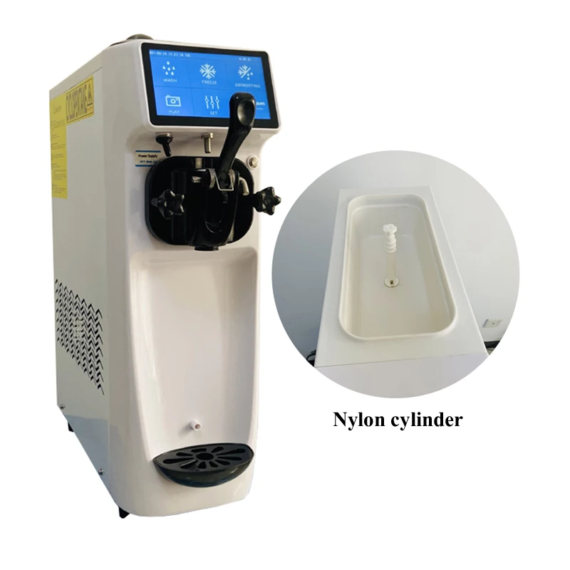 

Single flavor ice cream machine stainless steel desktop small fully automatic household and commercial use
