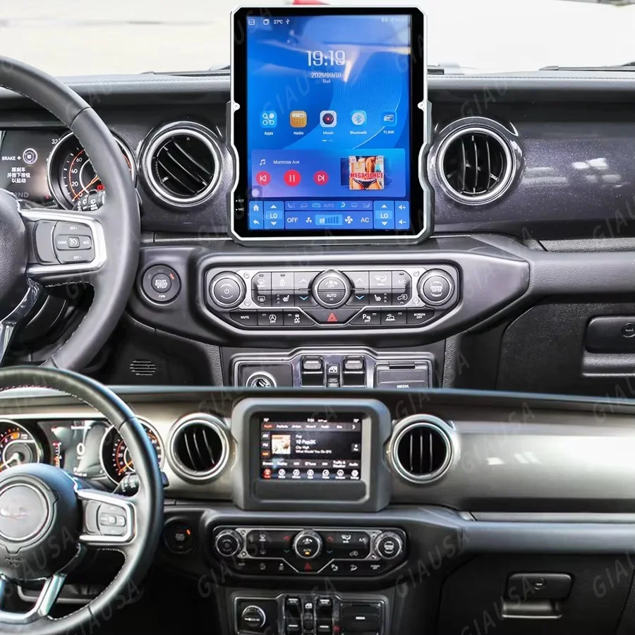 

Vertical Screen Car Radio Wireless CarPlay Android 14 Head Unit For Jeep Wrangler Rubicon 2018-2023 Auto Car GPS Navi Radio