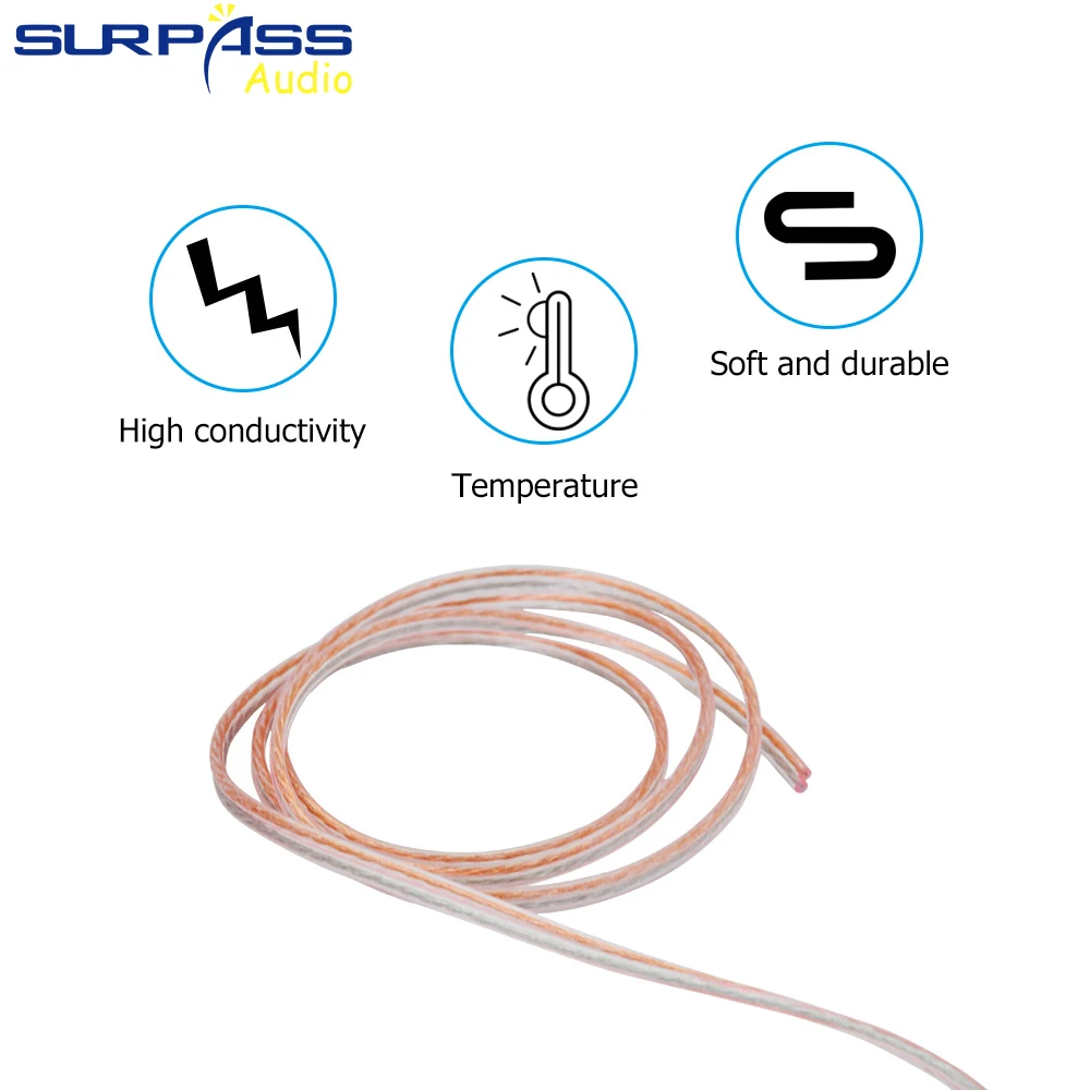 كابل مكبر صوت من النحاس النقي 100 Core HIFI عالي الدقة ناعم ومتين وعمر خدمة طويل للوحة الموسيقى والمسرح المنزلي KTV