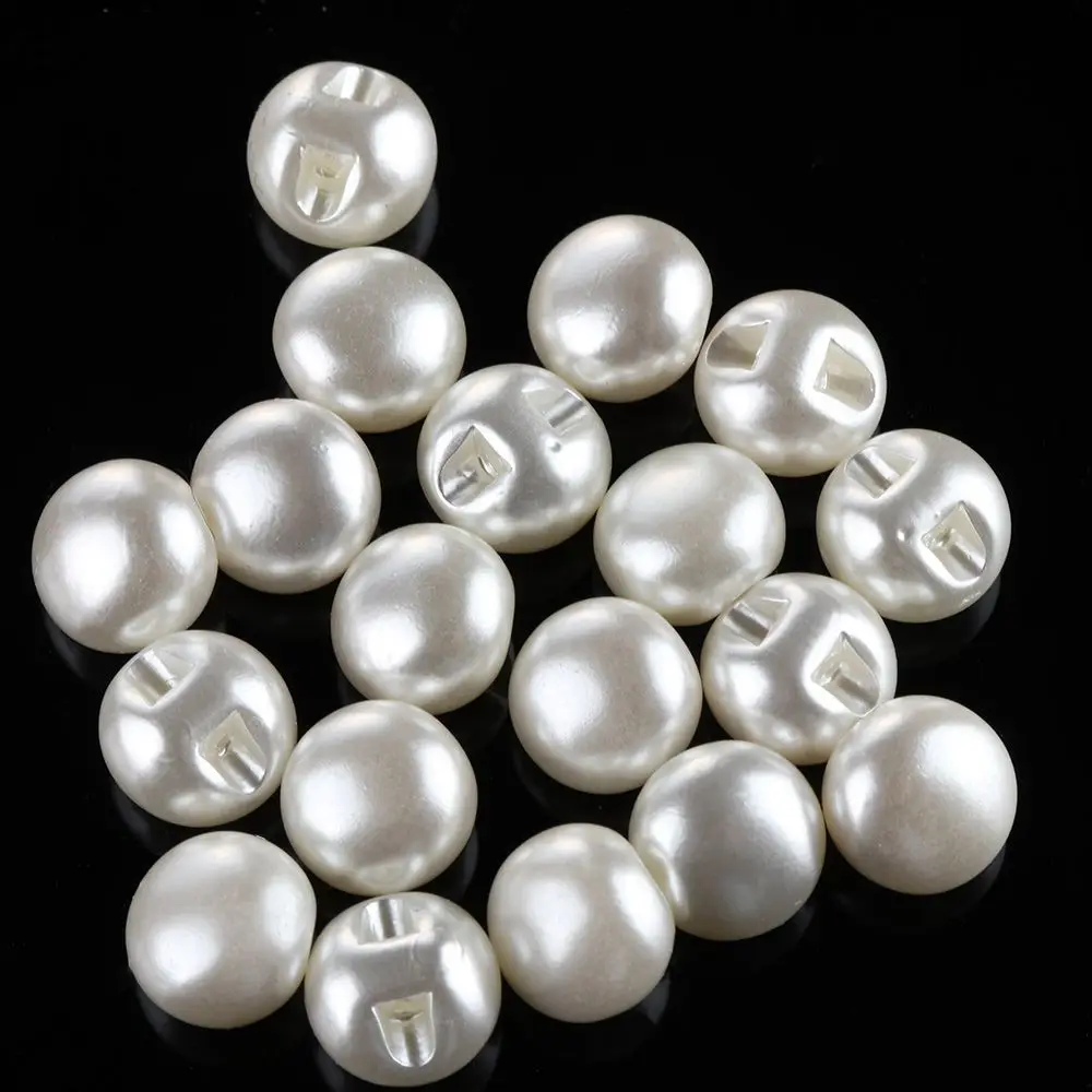 50PCS 10mm Round Sewing Pearl Buttons mushroom buttons for Clothing Dress Accessories Scrapbooking Garment Decorative DIY Crafts