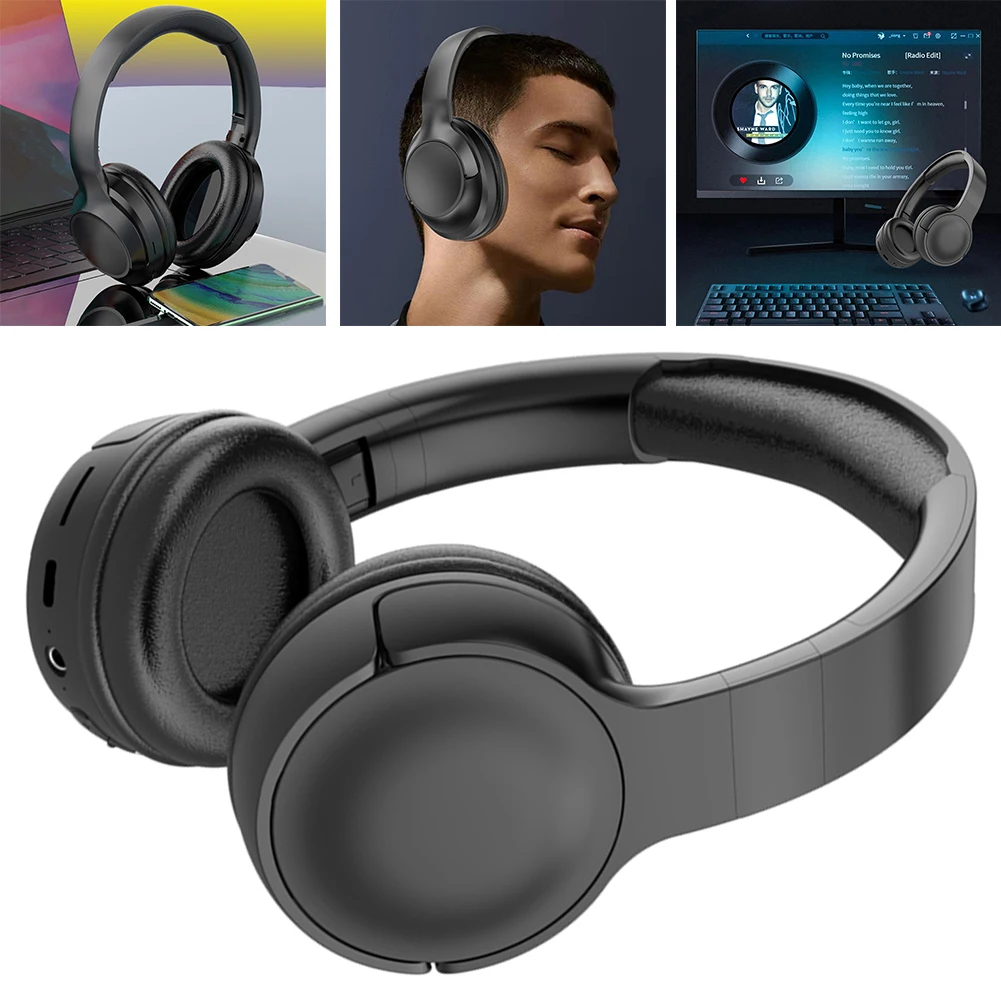 Wireless Bluetooth 5.4 Headphones Sports Gaming 10H Playtime Headphones Noise Cancelling Over-ear Headsets For Travel Cellphone